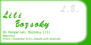 lili bozsoky business card